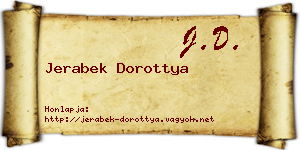 Jerabek Dorottya névjegykártya